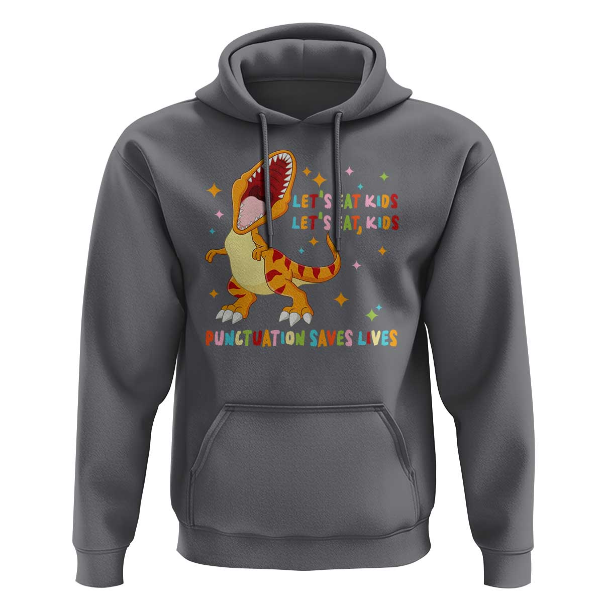 Funny Teacher Hoodie Let's Eat Kid Punctuation Saves Lives - Wonder Print Shop