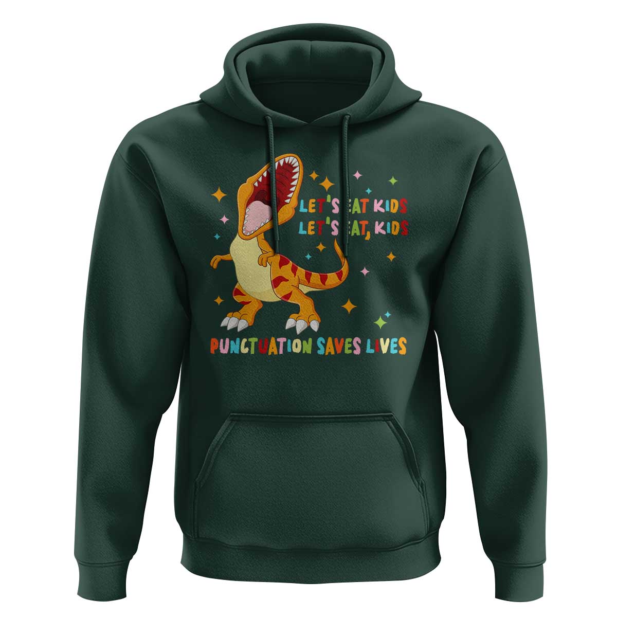 Funny Teacher Hoodie Let's Eat Kid Punctuation Saves Lives - Wonder Print Shop