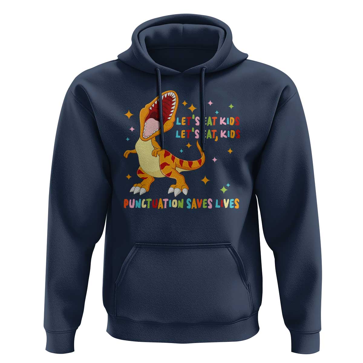 Funny Teacher Hoodie Let's Eat Kid Punctuation Saves Lives - Wonder Print Shop