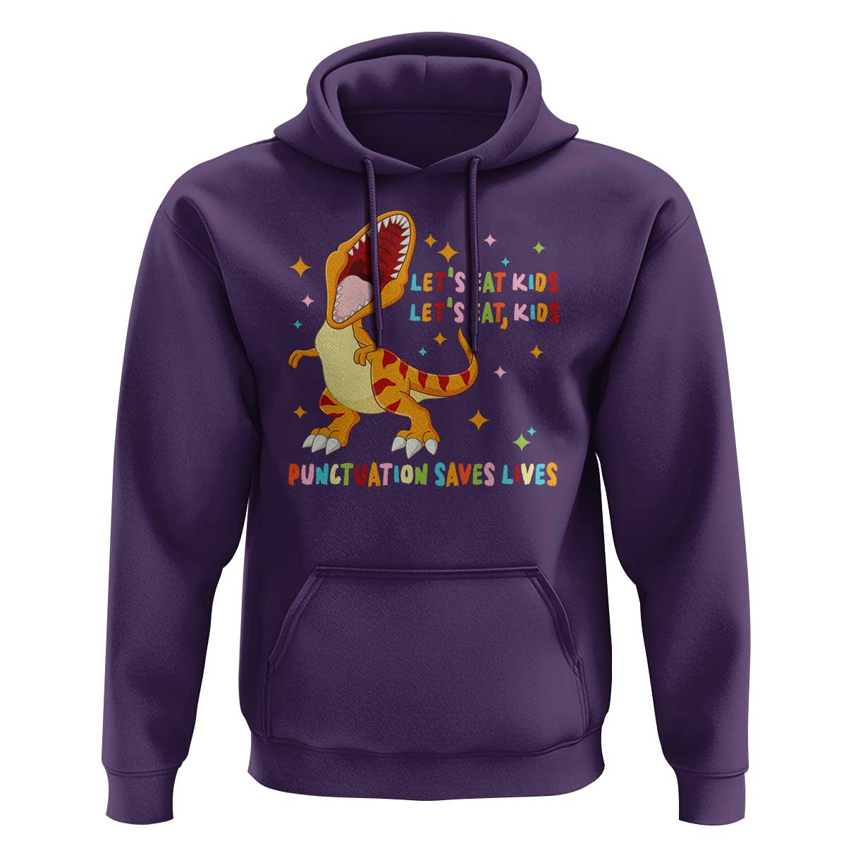 Funny Teacher Hoodie Let's Eat Kid Punctuation Saves Lives - Wonder Print Shop