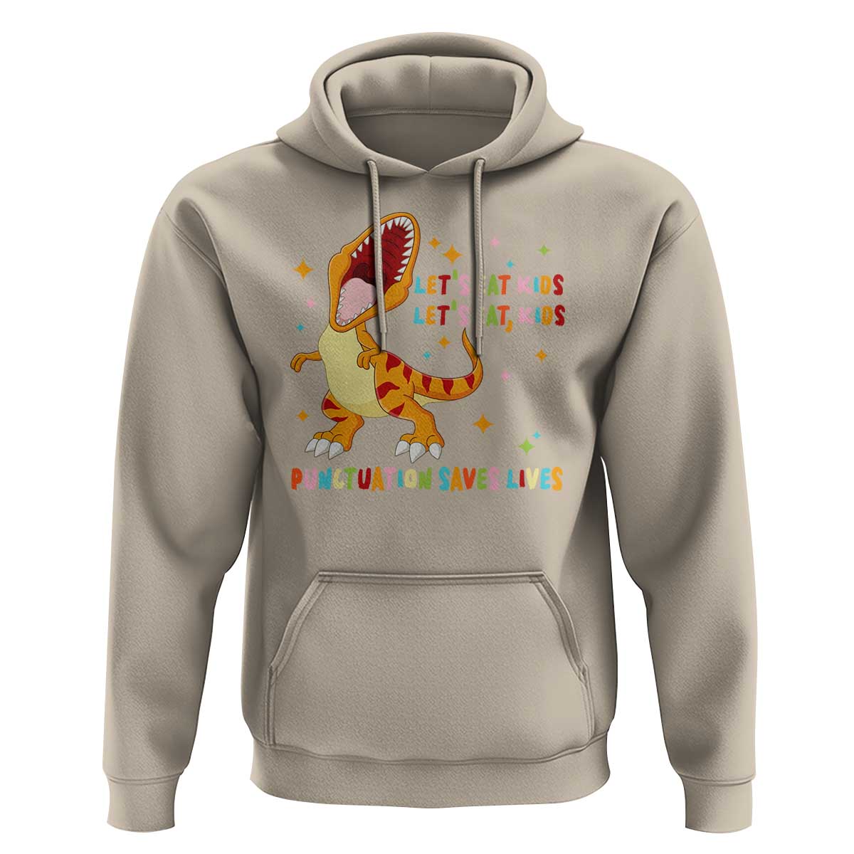 Funny Teacher Hoodie Let's Eat Kid Punctuation Saves Lives - Wonder Print Shop