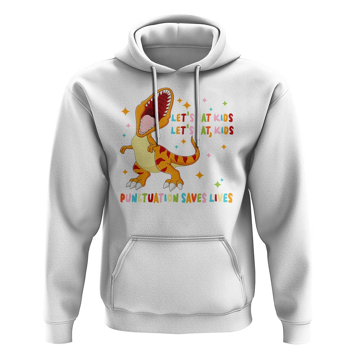 Funny Teacher Hoodie Let's Eat Kid Punctuation Saves Lives - Wonder Print Shop