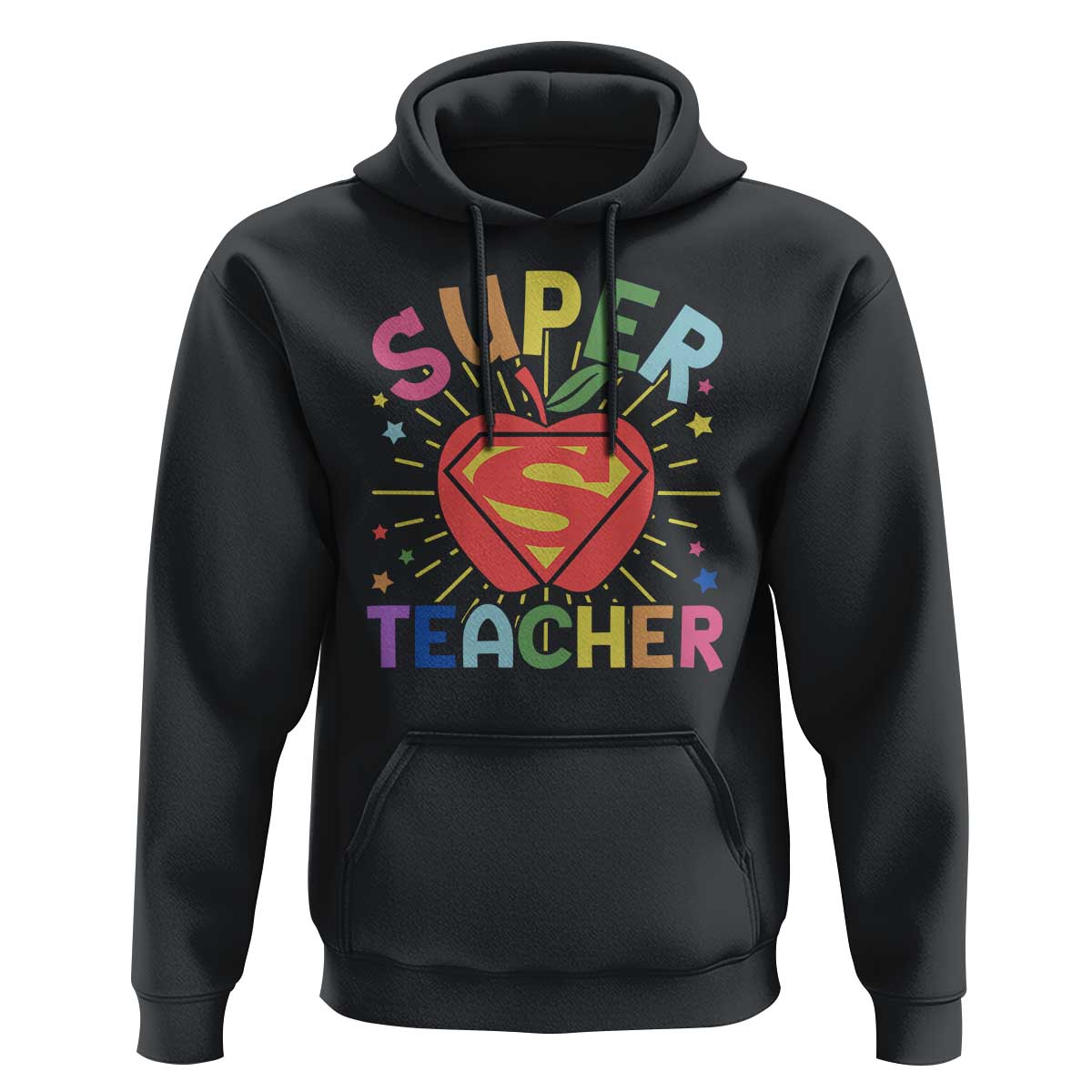 Funny Super Teacher Superhero Apple Hoodie - Wonder Print Shop