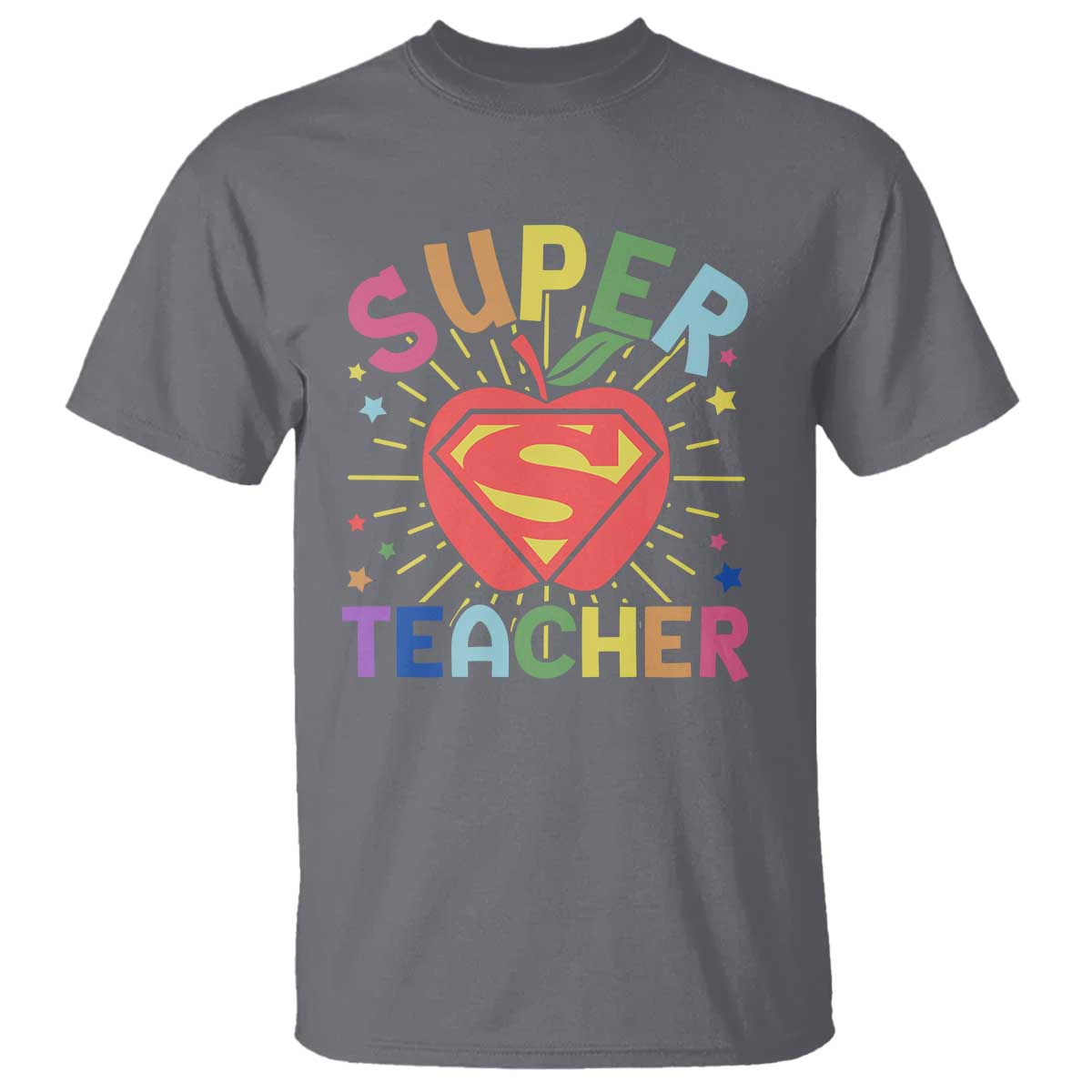 Funny Super Teacher Superhero Apple T Shirt - Wonder Print Shop