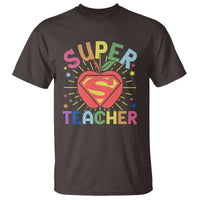 Funny Super Teacher Superhero Apple T Shirt - Wonder Print Shop