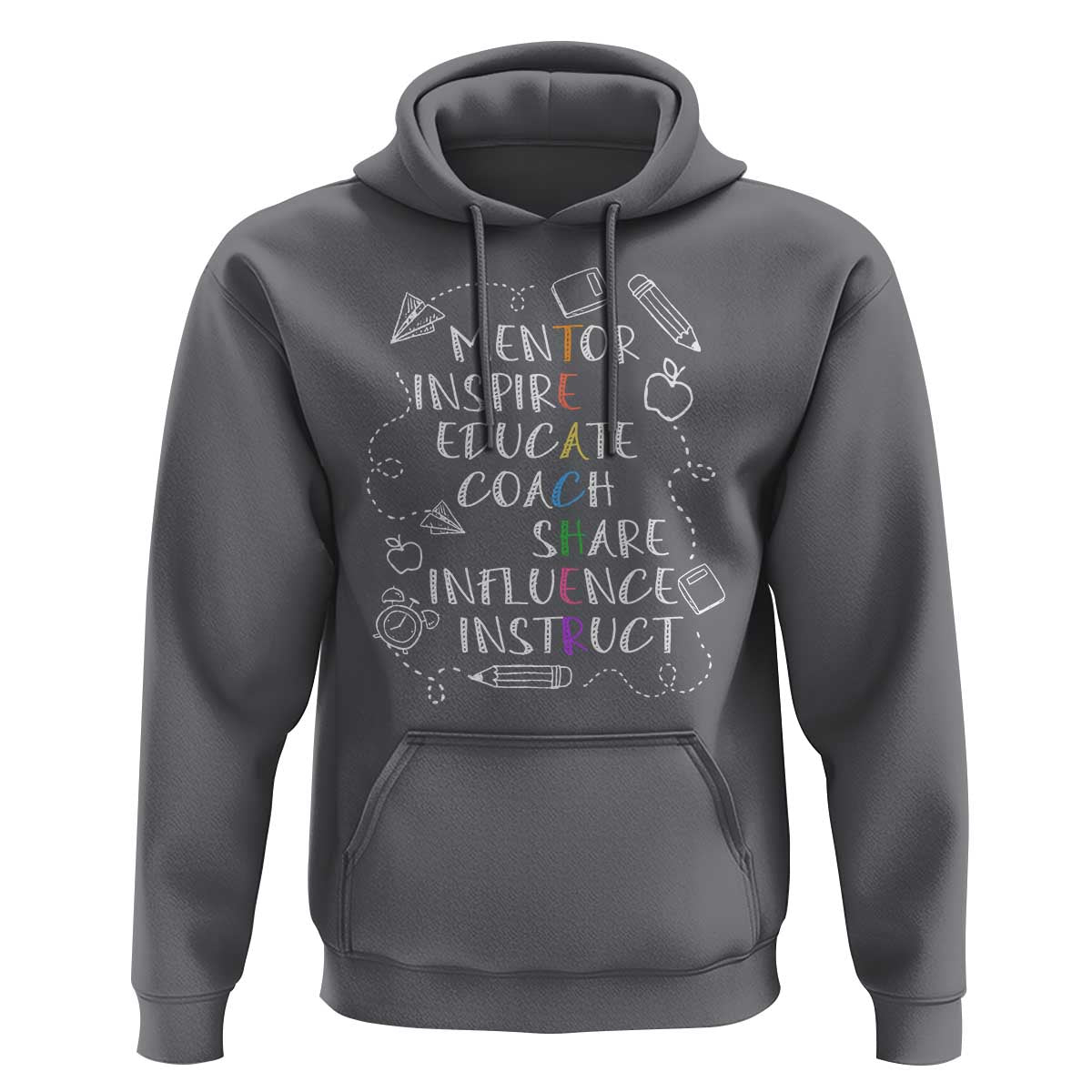 Teacher Mentor Inspire Educate Coach Hoodie - Wonder Print Shop