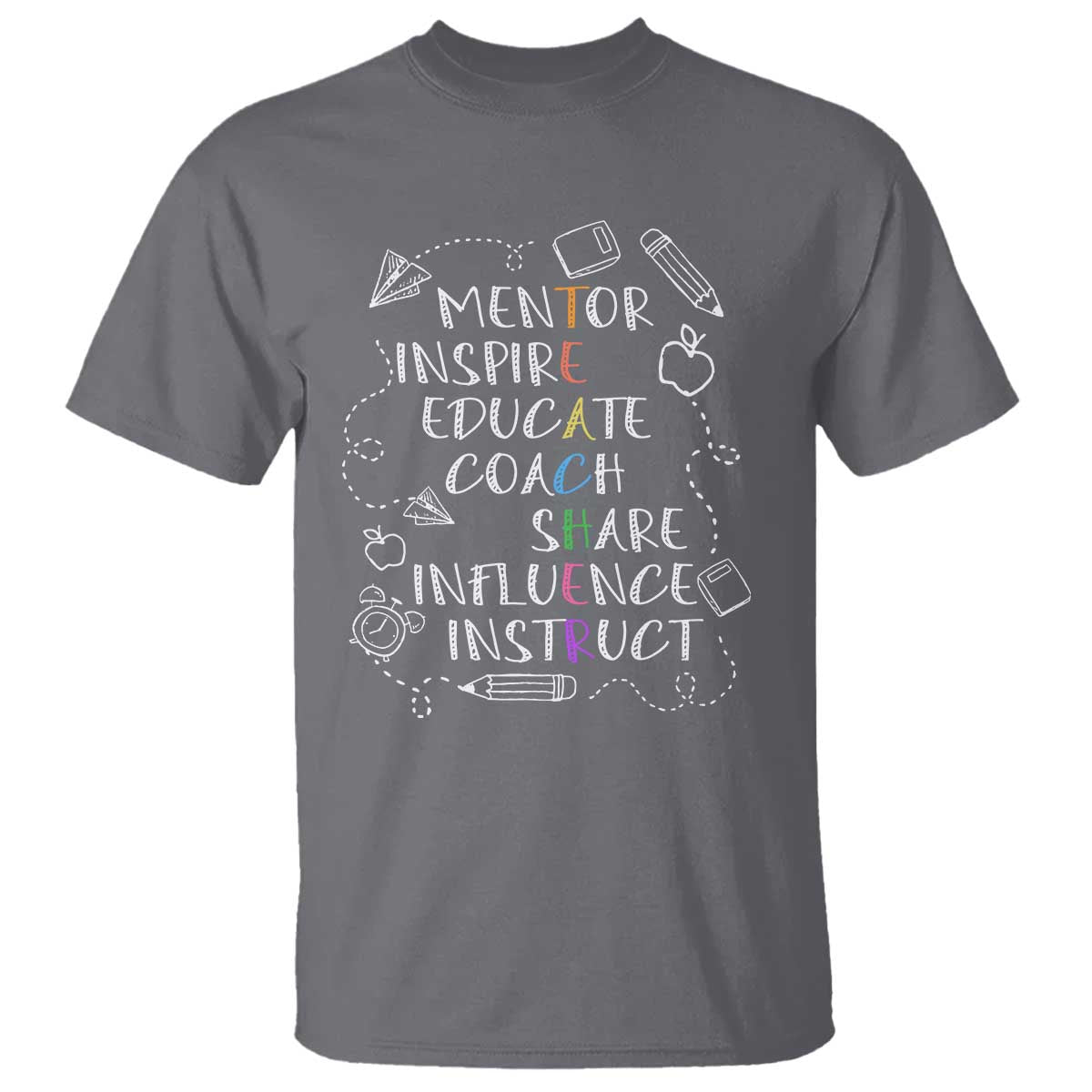 Teacher Mentor Inspire Educate Coach T Shirt - Wonder Print Shop