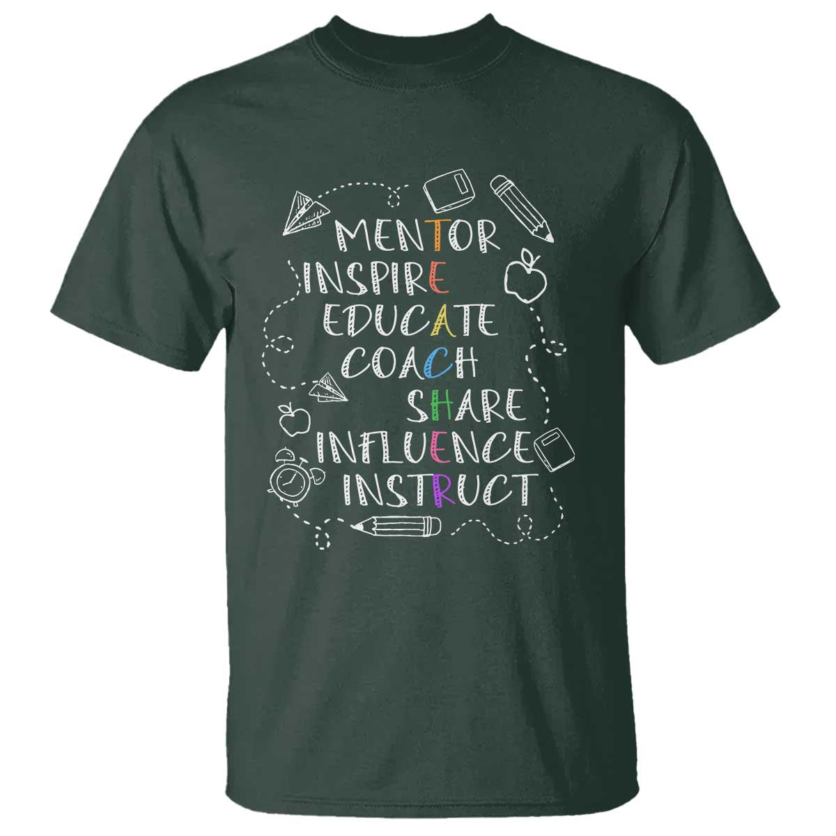Teacher Mentor Inspire Educate Coach T Shirt - Wonder Print Shop
