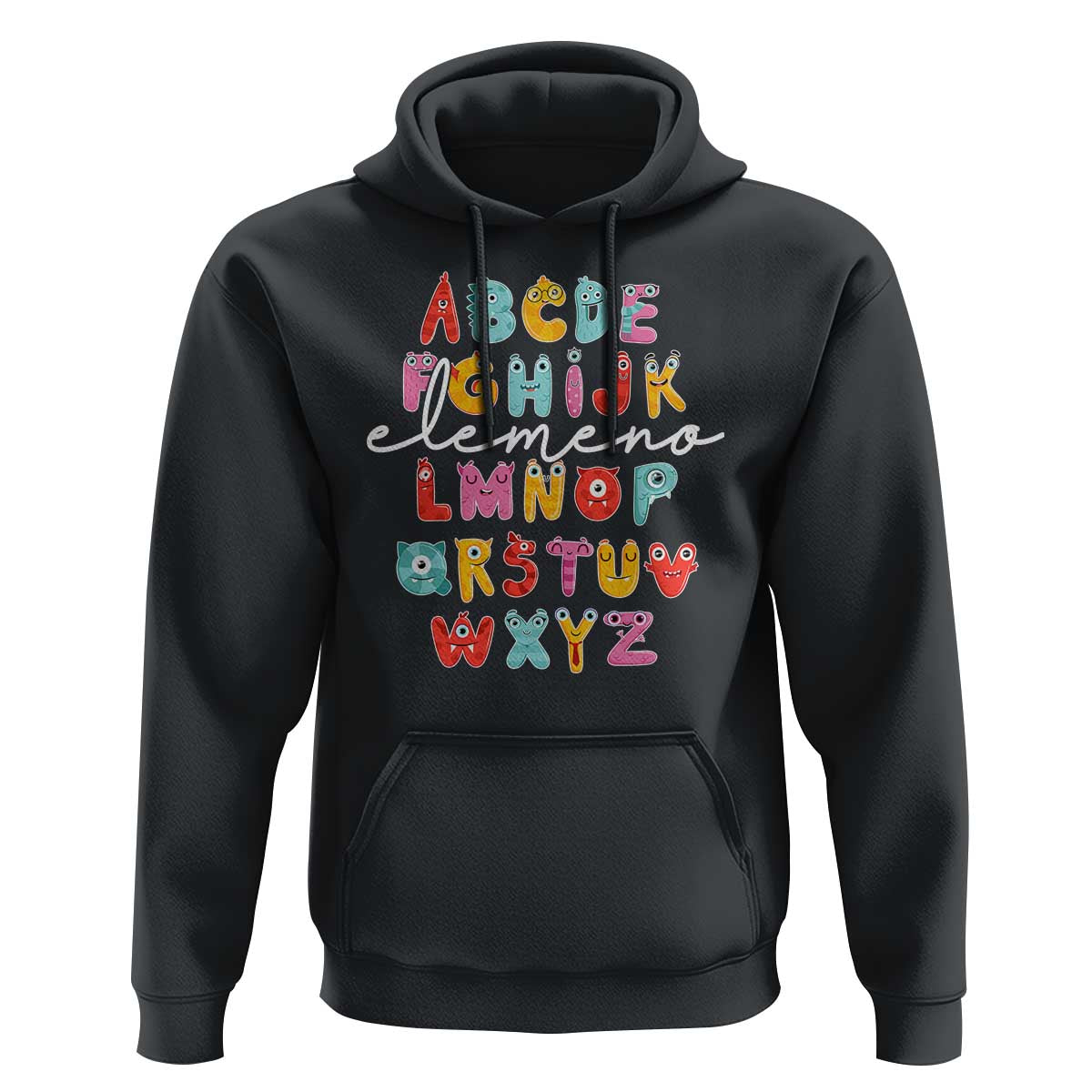 Teacher Alphabet Elemeno Cute Little Monster Hoodie - Wonder Print Shop