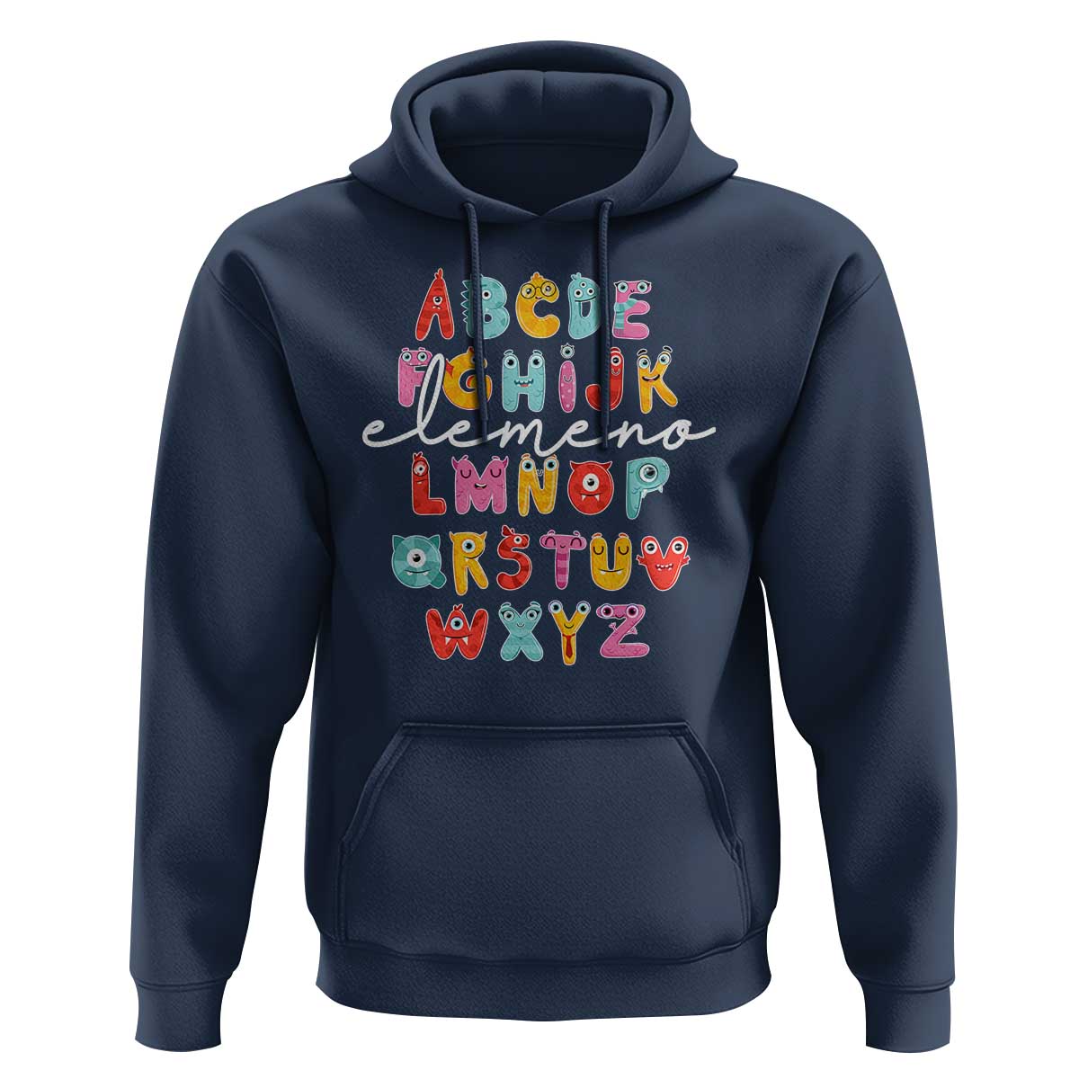Teacher Alphabet Elemeno Cute Little Monster Hoodie - Wonder Print Shop