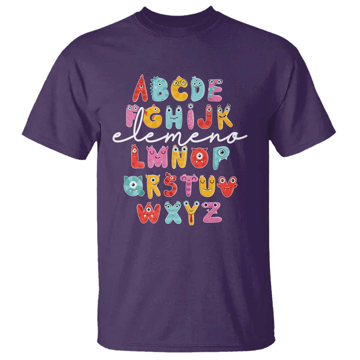 Teacher Alphabet Elemeno Cute Little Monster T Shirt - Wonder Print Shop