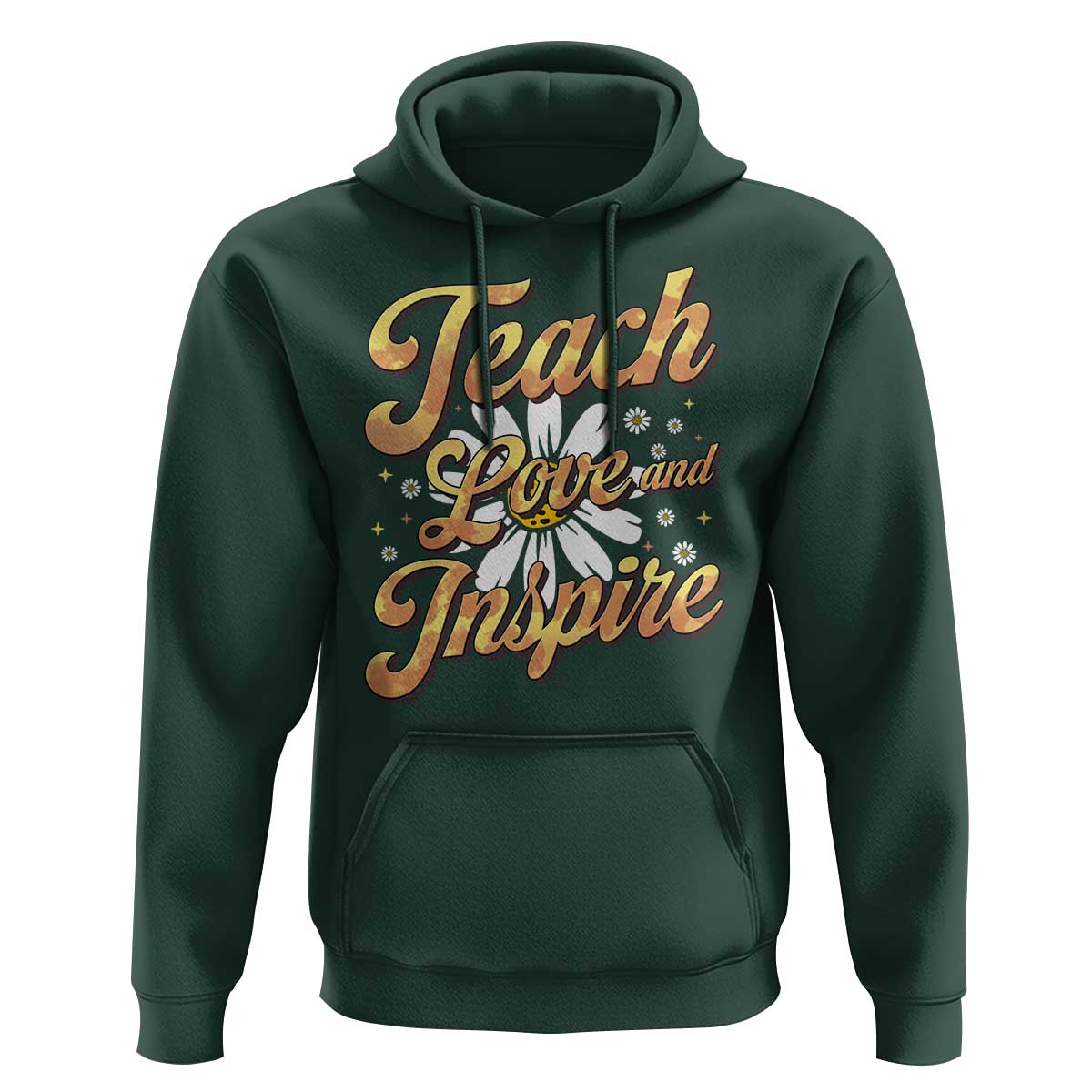 Teacher Hoodie Teach Love Inspire Back To School - Wonder Print Shop