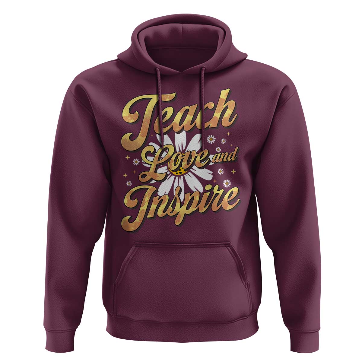 Teacher Hoodie Teach Love Inspire Back To School - Wonder Print Shop