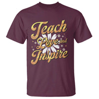 Teacher T Shirt Teach Love Inspire Back To School - Wonder Print Shop