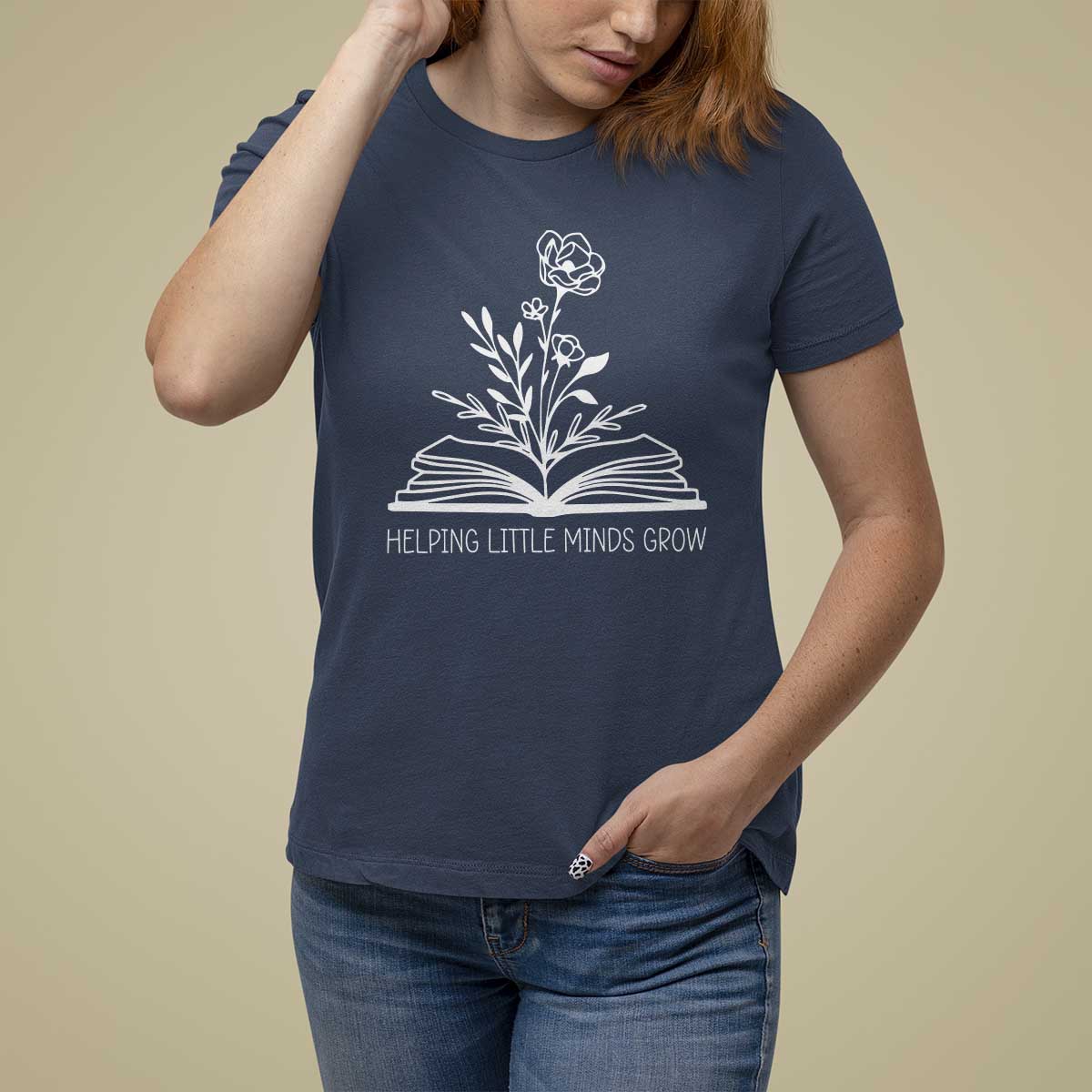 Teacher T Shirt For Women Helping Little Minds Grow Back To School - Wonder Print Shop