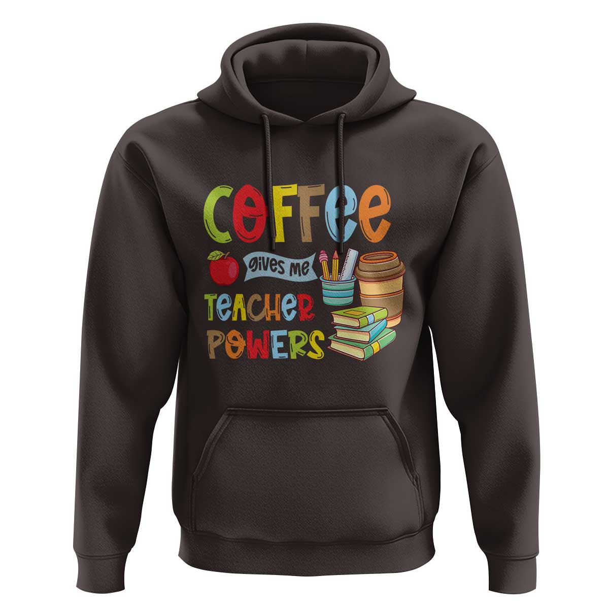Teacher Coffee Lover Hoodie Coffee Gives Me Teacher Powers - Wonder Print Shop