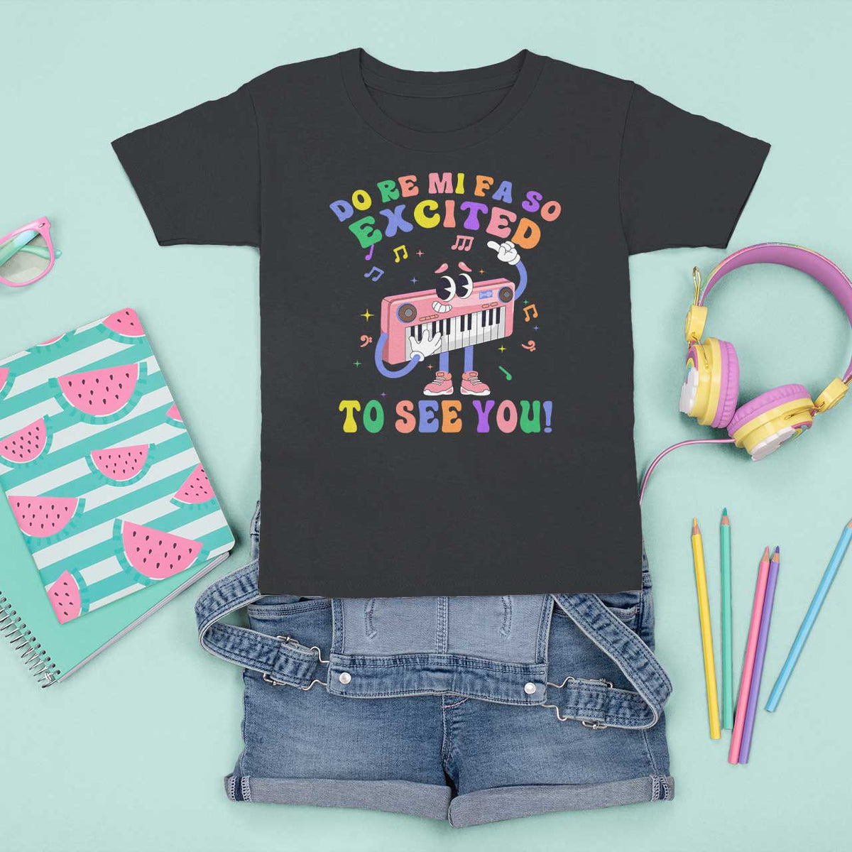 Music Teacher T Shirt For Kid Do Re Mi Fa So Excited To See You - Wonder Print Shop