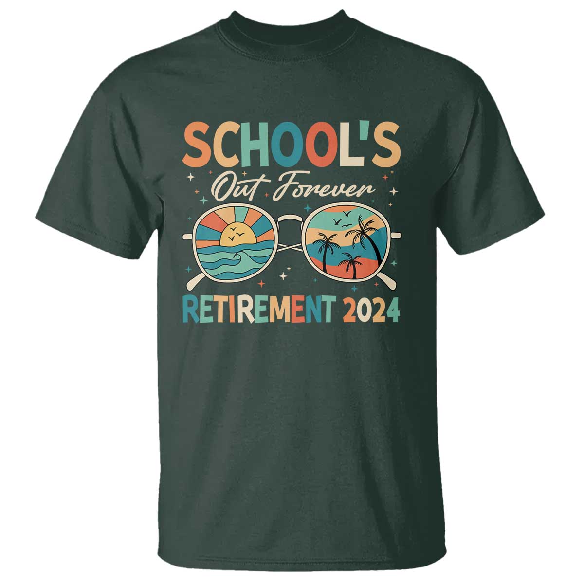Retired Teacher T Shirt School's Out Forever Retirement 2024 - Wonder Print Shop