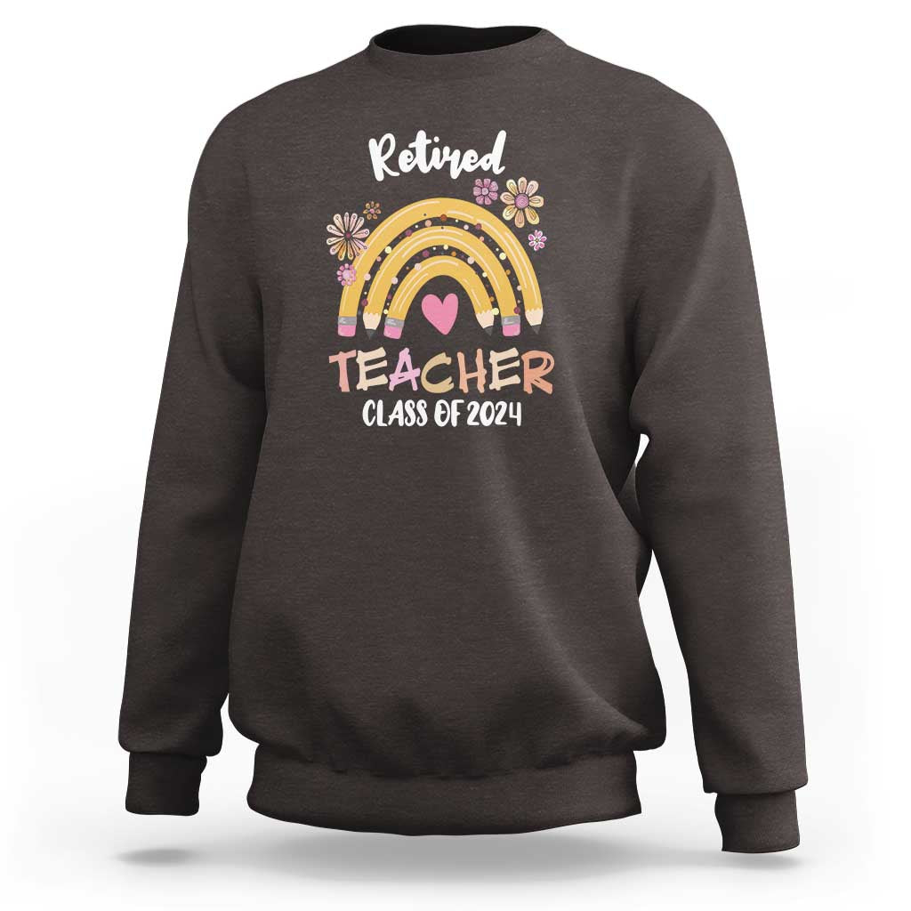 Retired Teacher Sweatshirt Class Of 2024 Retirement - Wonder Print Shop