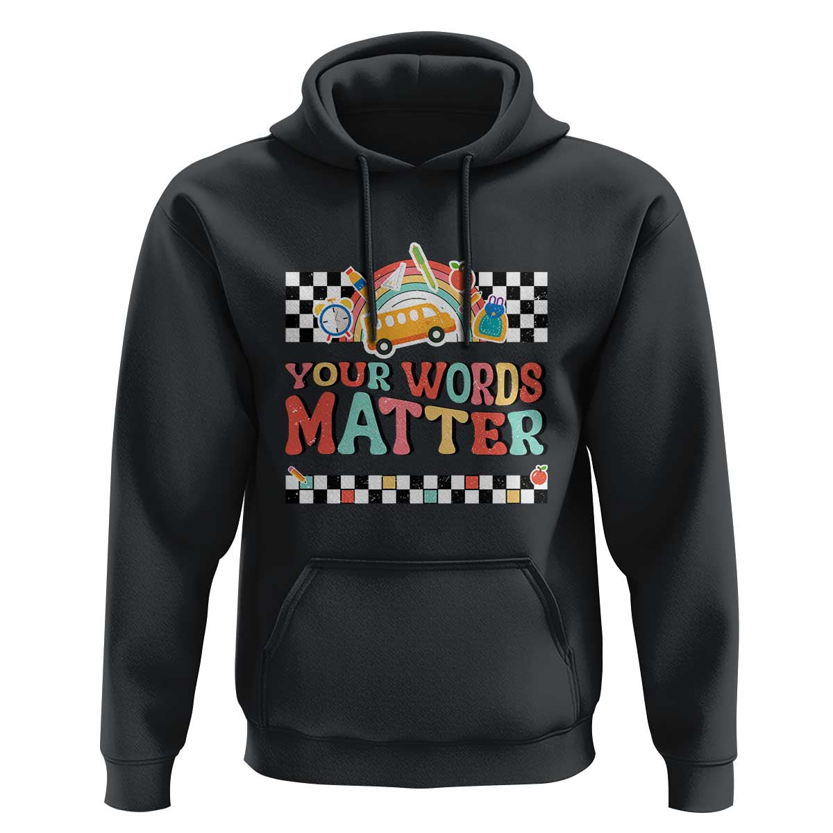 Special Education Teacher Hoodie Your Words Matter Retro Groovy Back To School - Wonder Print Shop