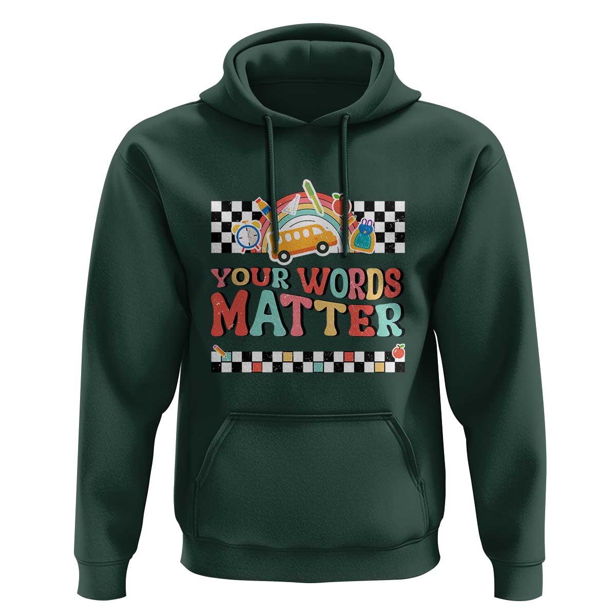 Special Education Teacher Hoodie Your Words Matter Retro Groovy Back To School - Wonder Print Shop