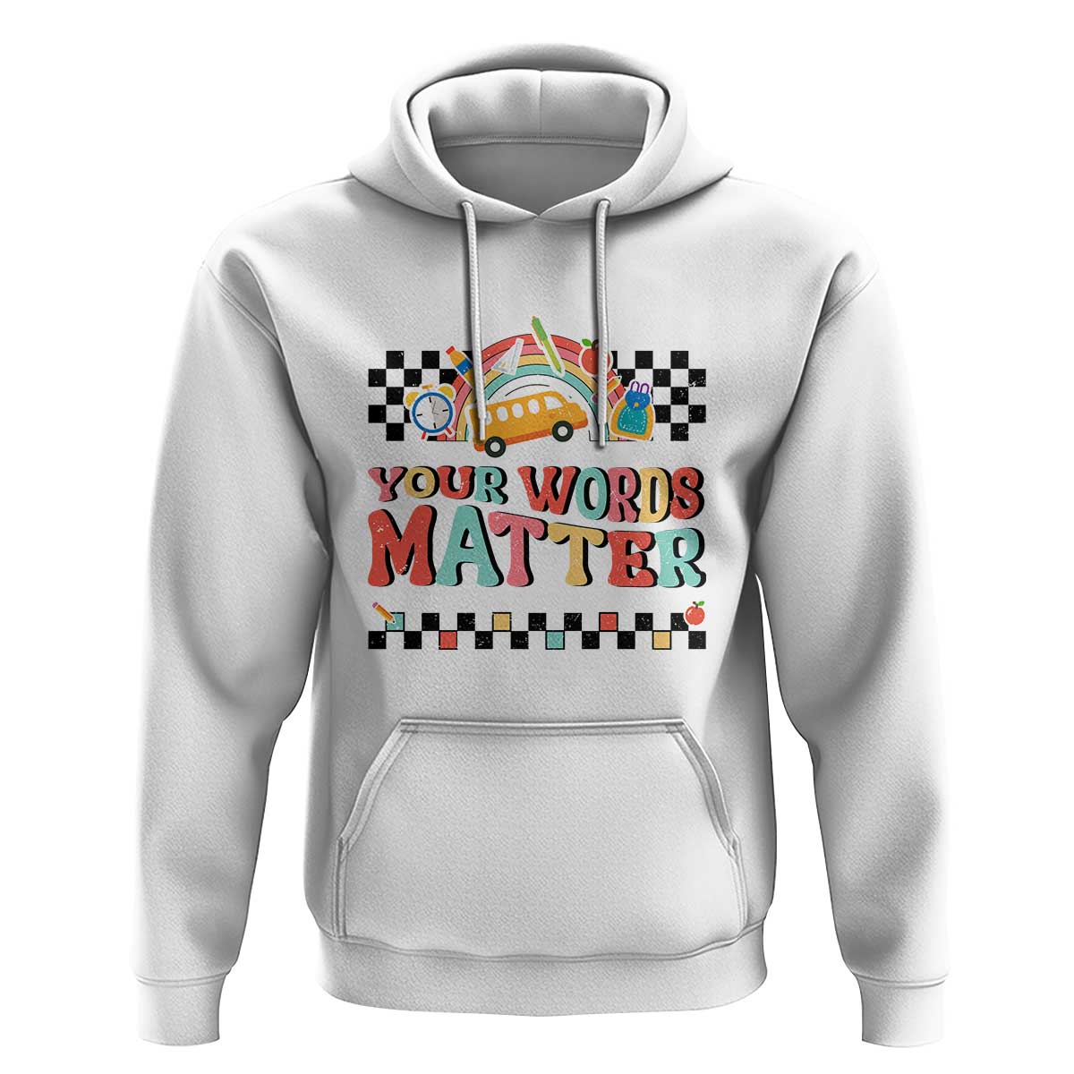 Special Education Teacher Hoodie Your Words Matter Retro Groovy Back To School - Wonder Print Shop