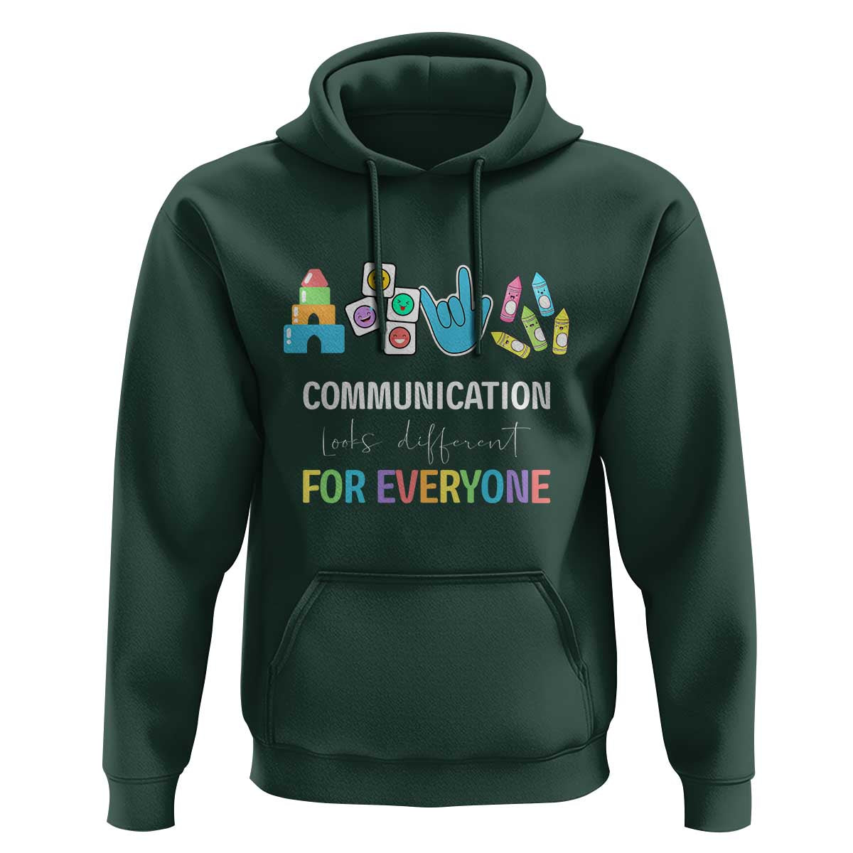 Special Education Teacher Hoodie Communication Looks Different For Everyone - Wonder Print Shop