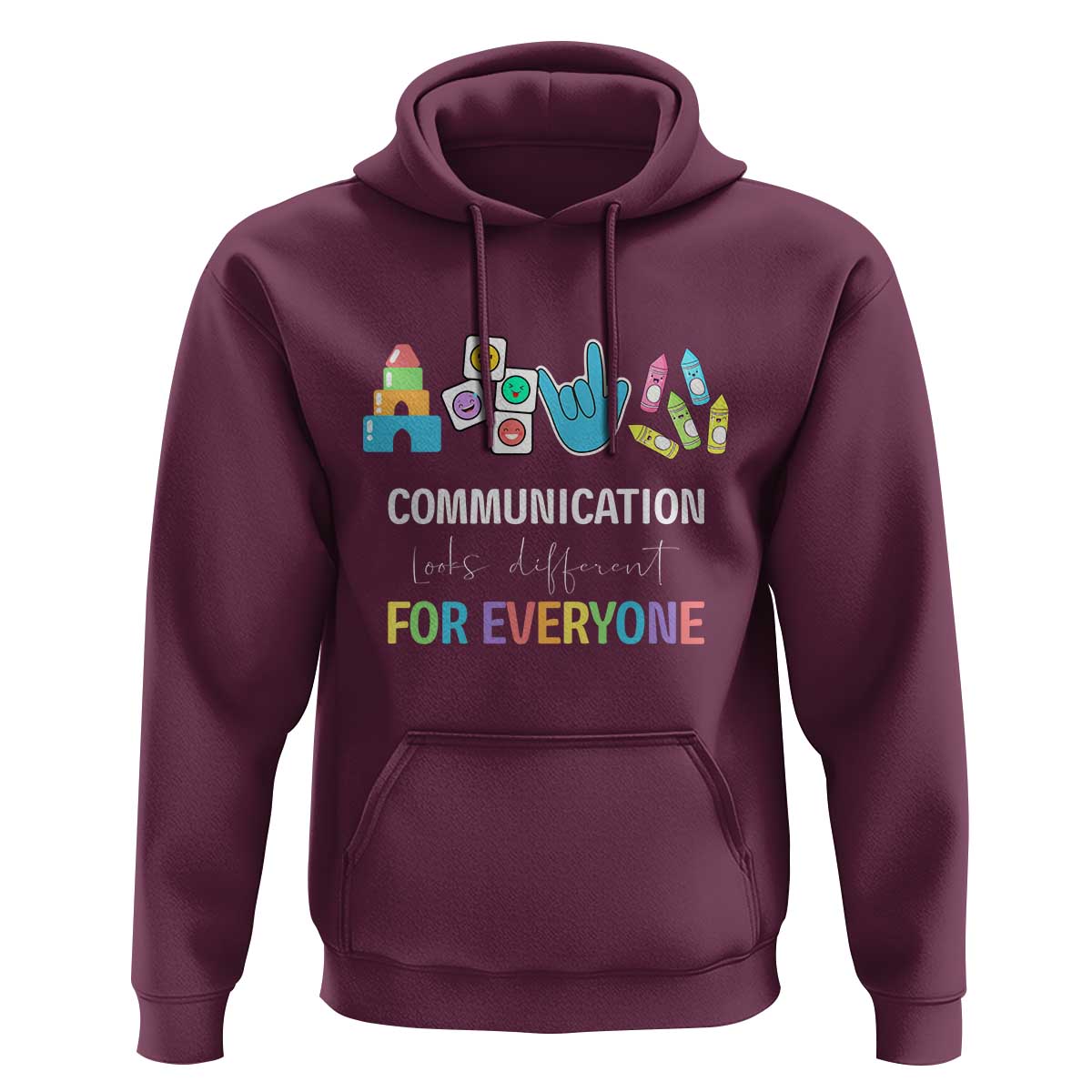 Special Education Teacher Hoodie Communication Looks Different For Everyone - Wonder Print Shop