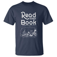 Funny Book Lover T Shirt Read Banned Books Skeleton - Wonder Print Shop