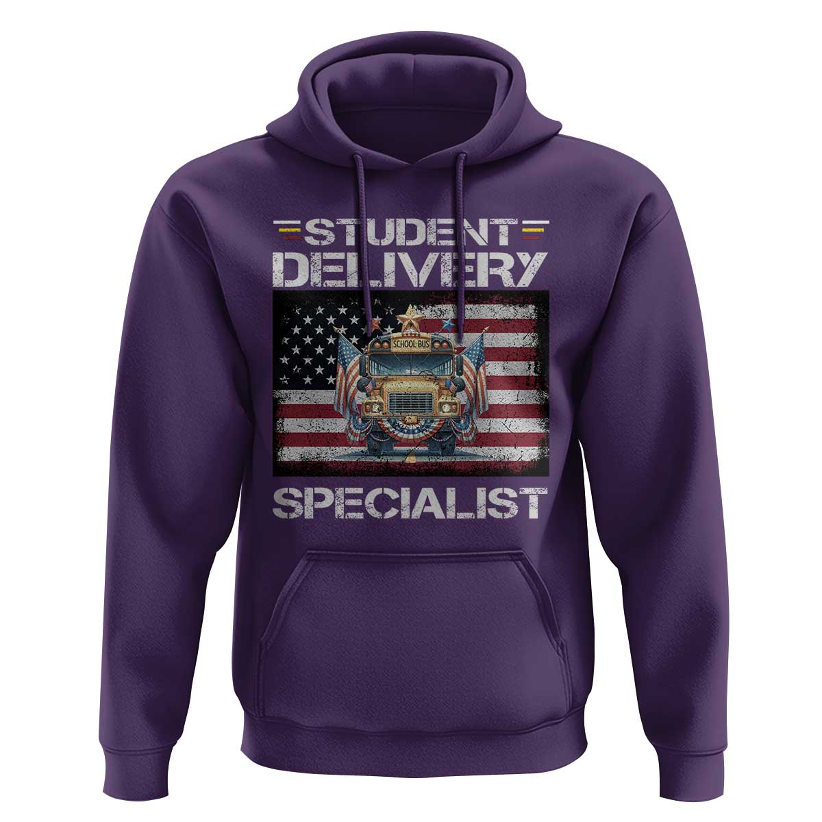 School Bus Driver Hoodie Student Delivery Specialist American Flag - Wonder Print Shop