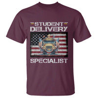 School Bus Driver T Shirt Student Delivery Specialist American Flag - Wonder Print Shop