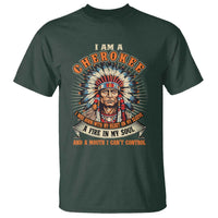Native American Cherokee T Shirt A Fire In My Soul And A Mouth I Can't Control Indigenous - Wonder Print Shop