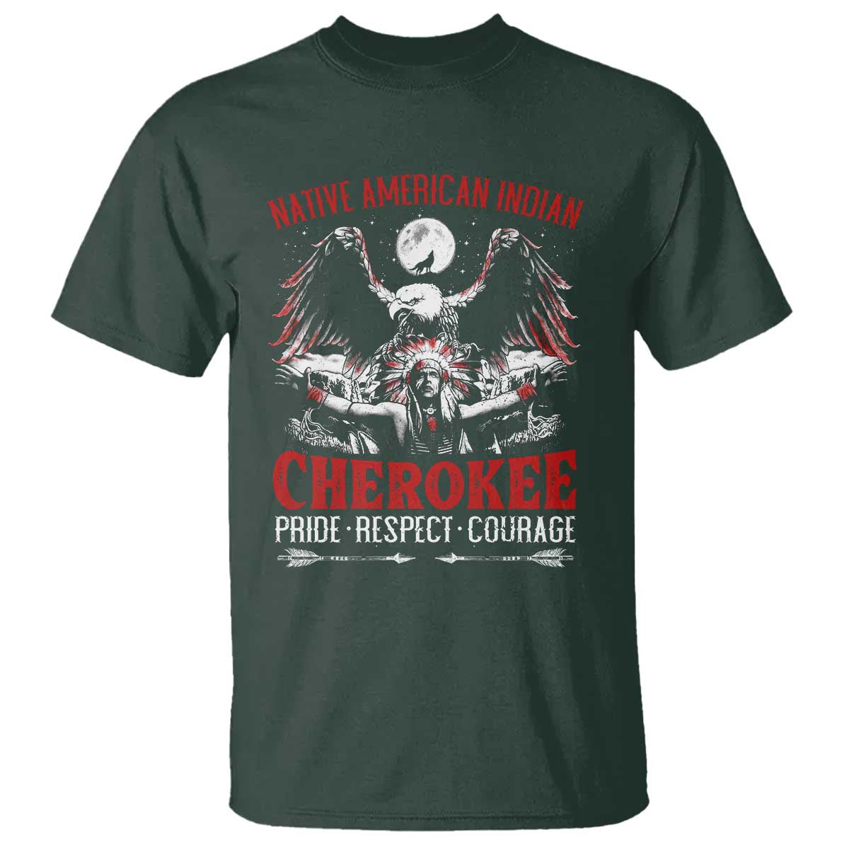 Native American Cherokee T Shirt Pride Respect Courage Indigenous - Wonder Print Shop