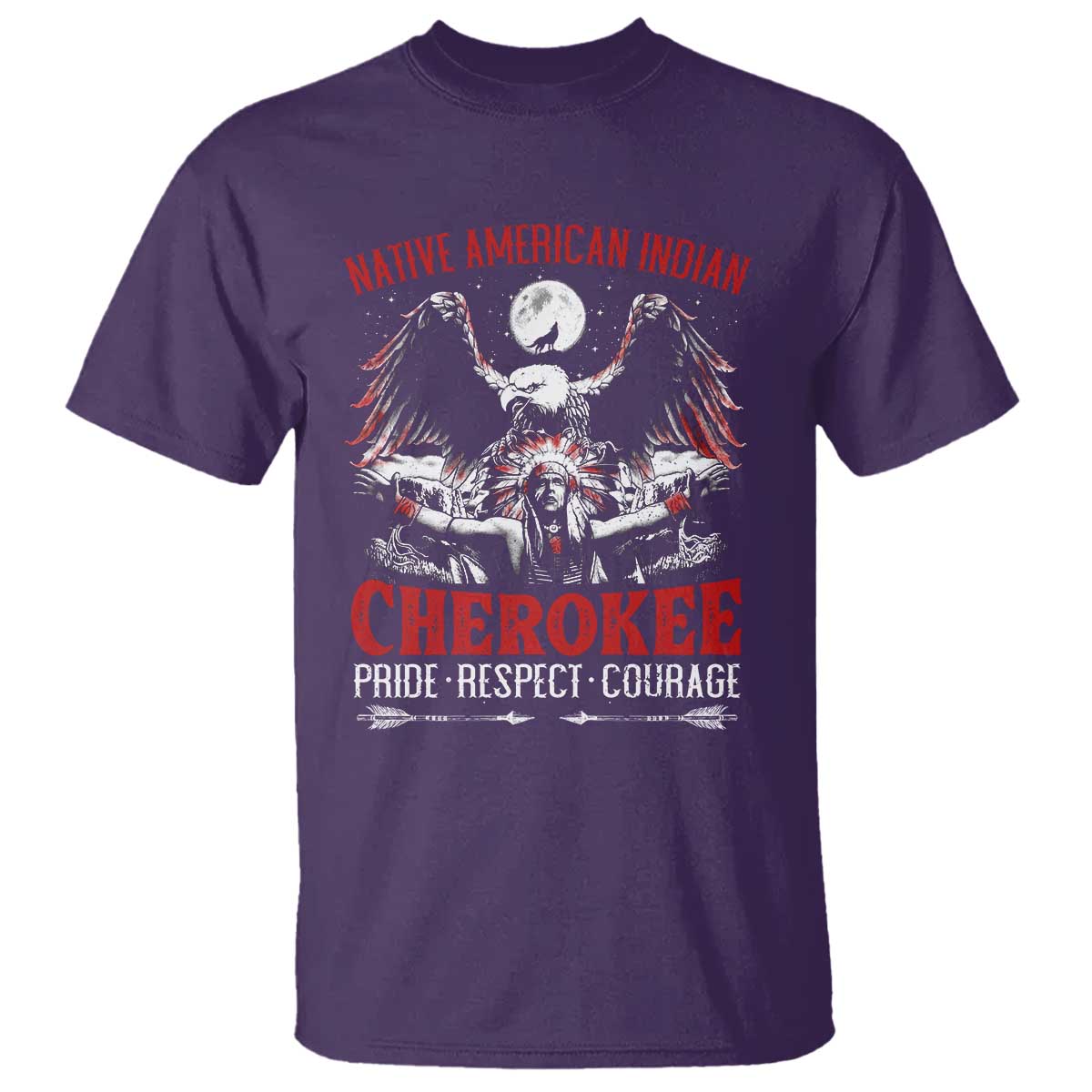 Native American Cherokee T Shirt Pride Respect Courage Indigenous - Wonder Print Shop