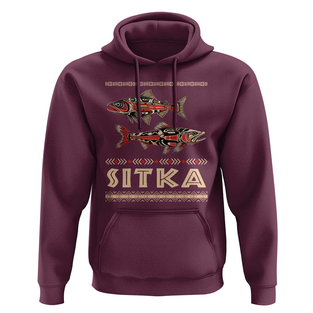 Native American Alaska Hoodie Sitka Salmon Fishermen Art - Wonder Print Shop