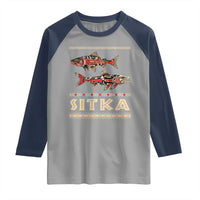 Native American Alaska Raglan Shirt Sitka Salmon Fishermen Art