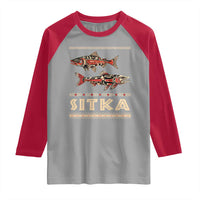 Native American Alaska Raglan Shirt Sitka Salmon Fishermen Art