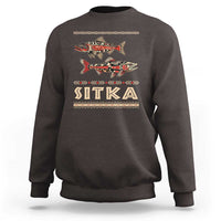Native American Alaska Sweatshirt Sitka Salmon Fishermen Art - Wonder Print Shop