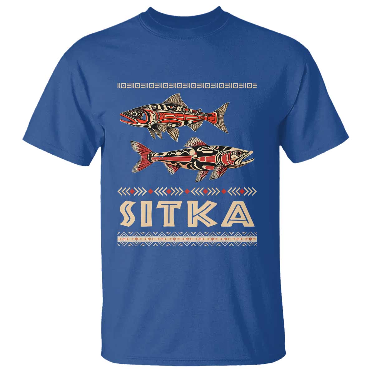 Native American Alaska T Shirt Sitka Salmon Fishermen Art - Wonder Print Shop
