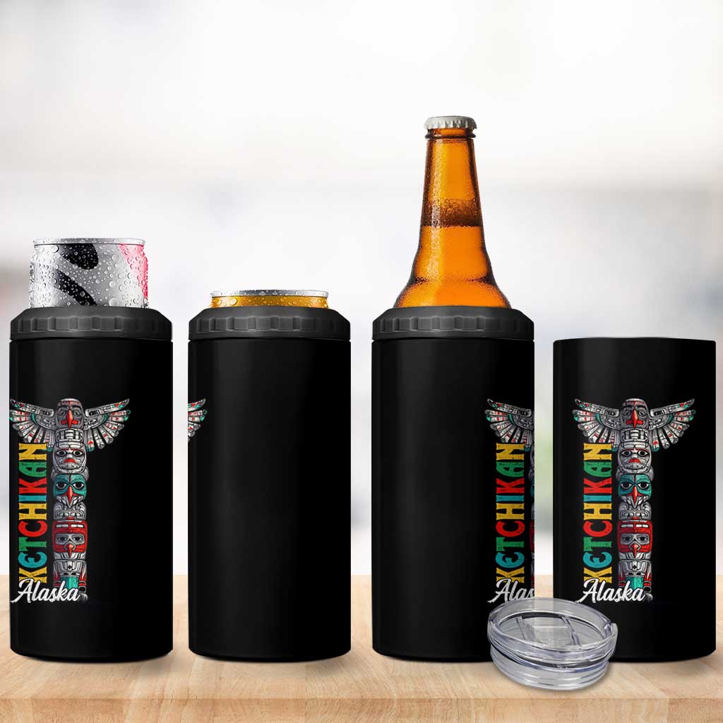 Native American Alaska 4 in 1 Can Cooler Tumbler Ketchikan Totem Pole