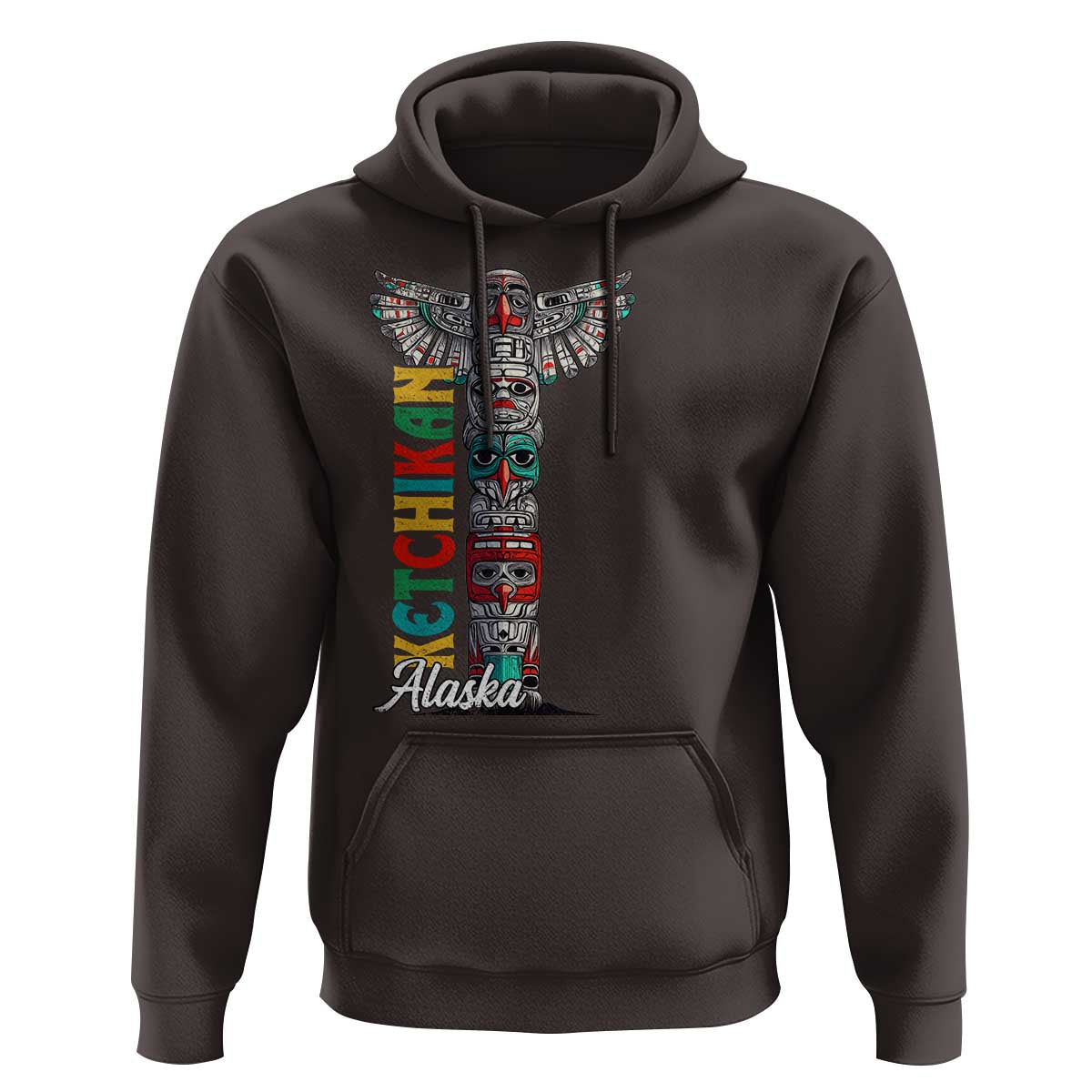 Native American Alaska Hoodie Ketchikan Totem Pole - Wonder Print Shop
