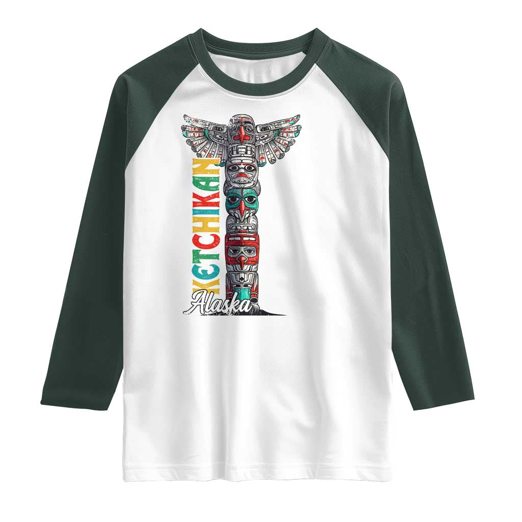 Native American Alaska Raglan Shirt Ketchikan Totem Pole