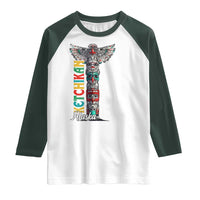 Native American Alaska Raglan Shirt Ketchikan Totem Pole