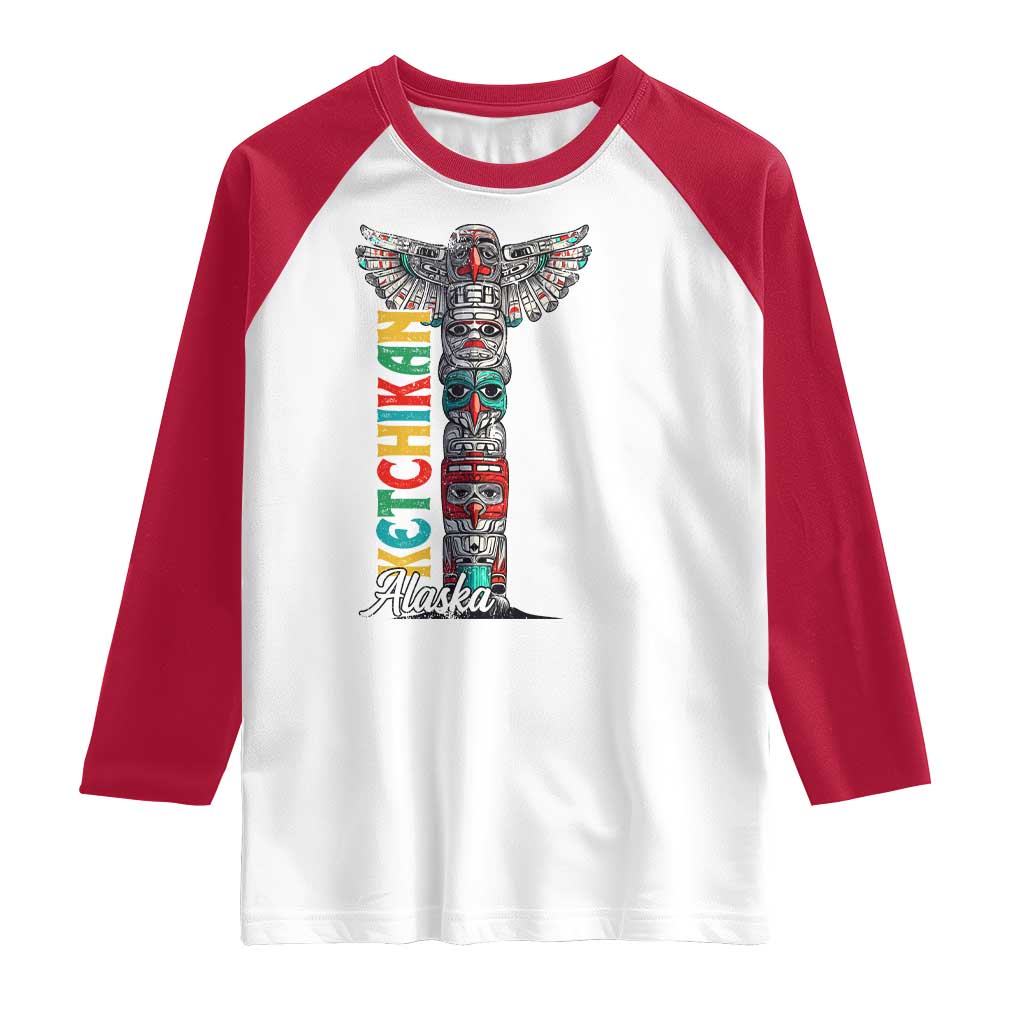 Native American Alaska Raglan Shirt Ketchikan Totem Pole