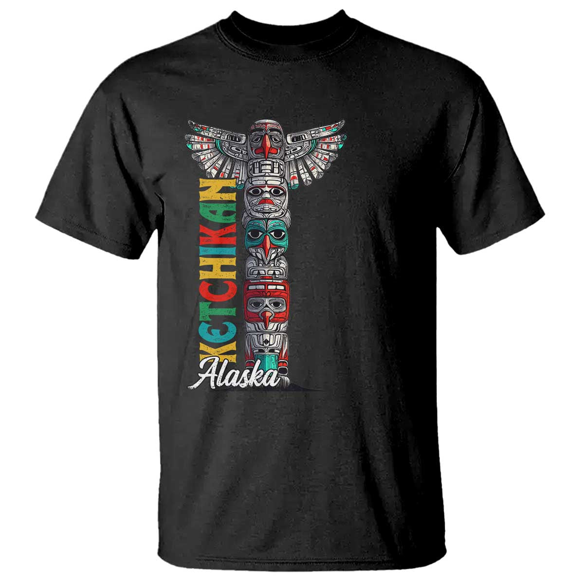 Native American Alaska T Shirt Ketchikan Totem Pole - Wonder Print Shop