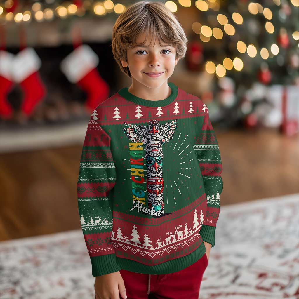 Native American Alaska Ugly Christmas Sweater Ketchikan Totem Pole - Wonder Print Shop