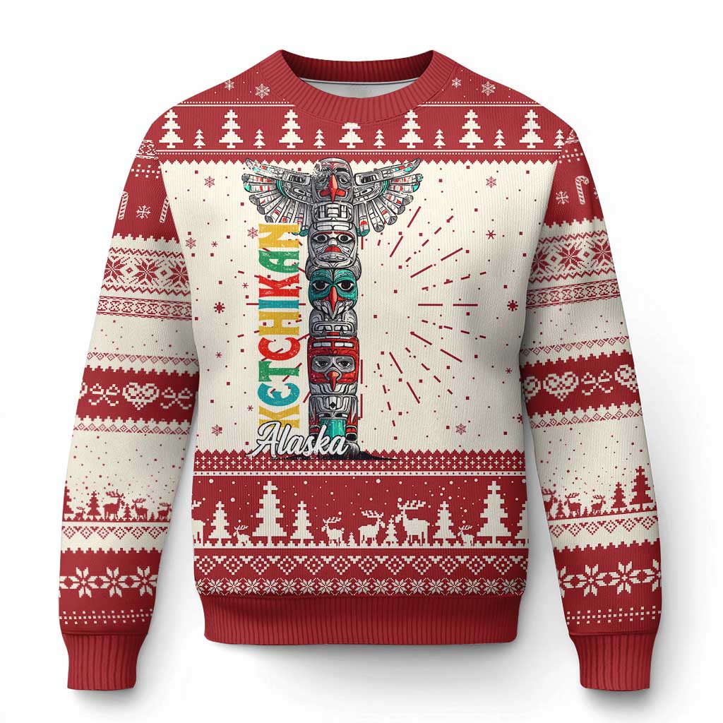 Native American Alaska Ugly Christmas Sweater Ketchikan Totem Pole - Wonder Print Shop