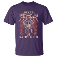 Never Underestimate An Old Man Who Has Native Blood T Shirt - Wonder Print Shop