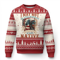 Native American Ugly Christmas Sweater May Not Be Full Blooded My Heart 100% Native - Wonder Print Shop