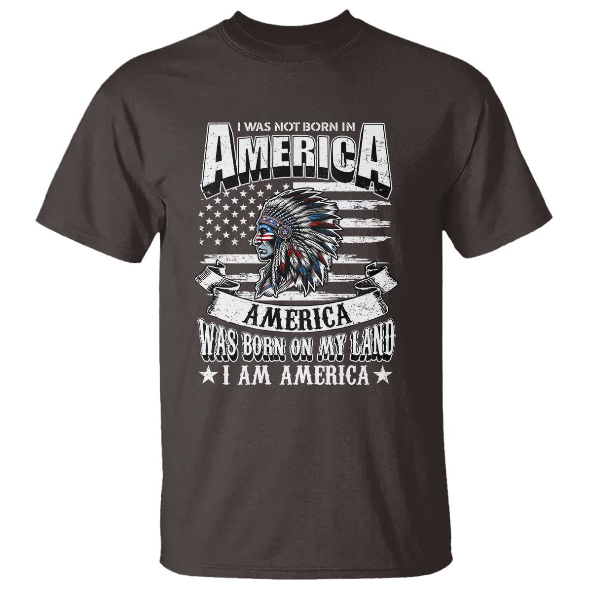 American Indian T Shirt America Was Born On My Land - Wonder Print Shop